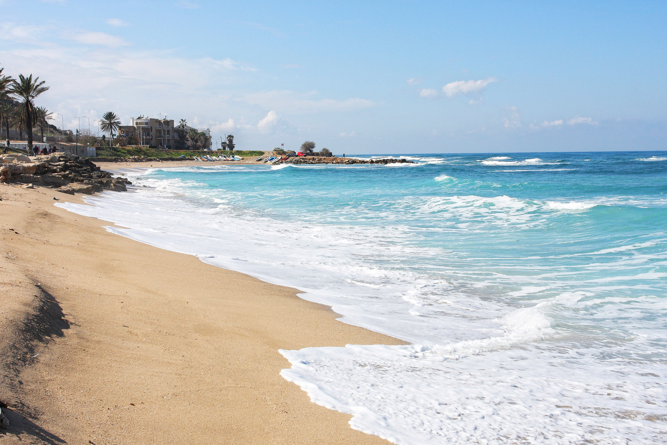 Surfing at Bat Galim, Haifa, Israel