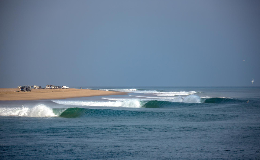 Surfing at Skeleton Bay, Swakopmund, Namibia