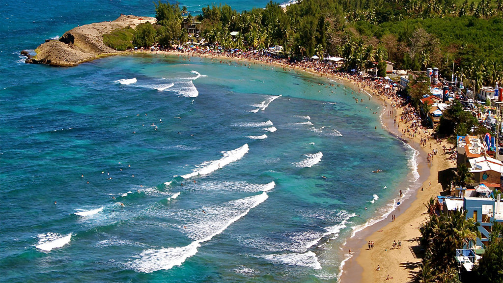 Surfing at Surfer's Beach, Aguadilla, Puerto Rico