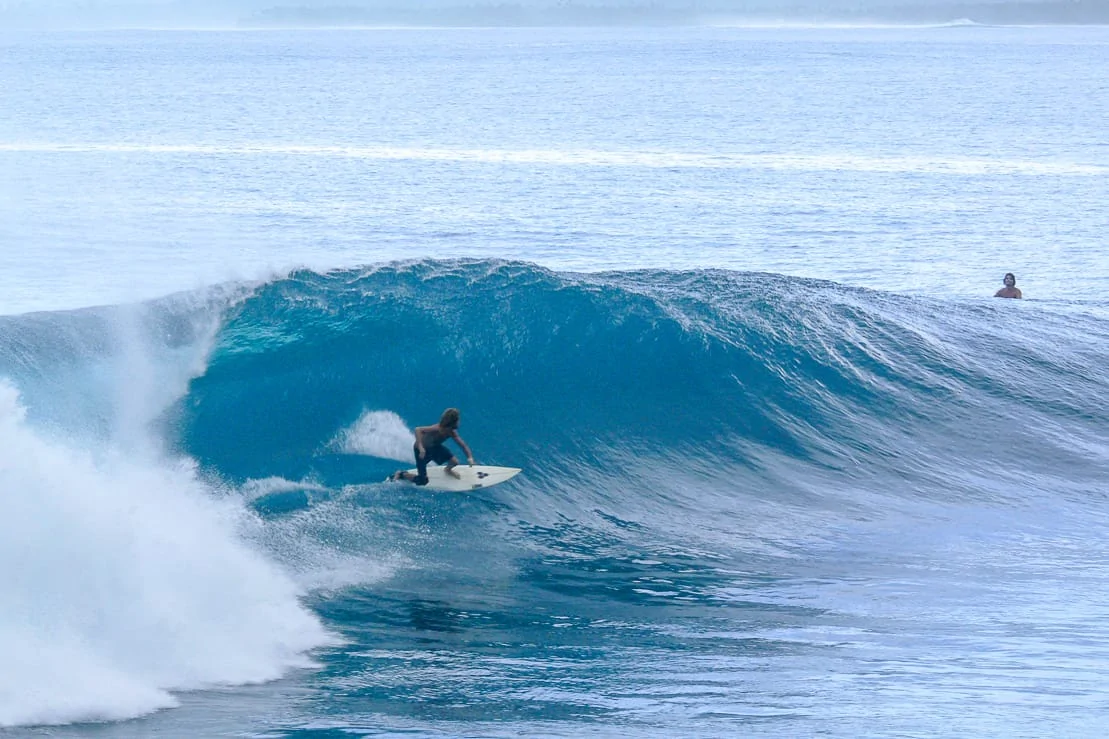 Surfing at Boulders, Upolu, Samoa