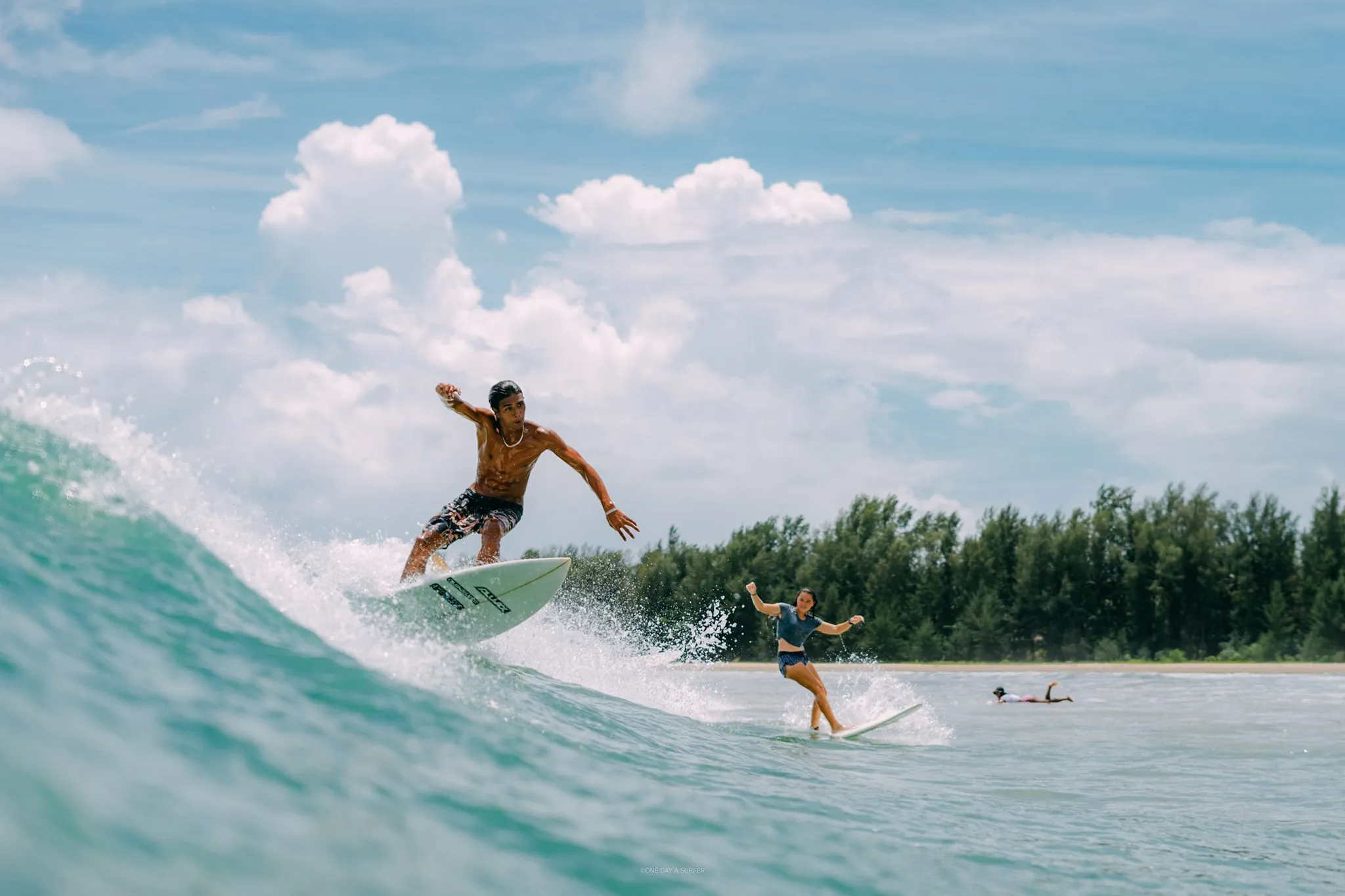 Surfing at Khao Lak, Phang Nga, Thailand