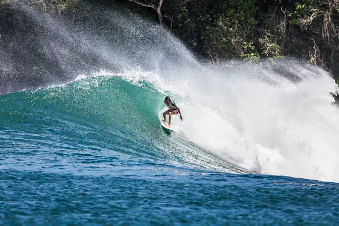 Surfing at Mt. Irvine Bay, Tobago, Trinidad and Tobago