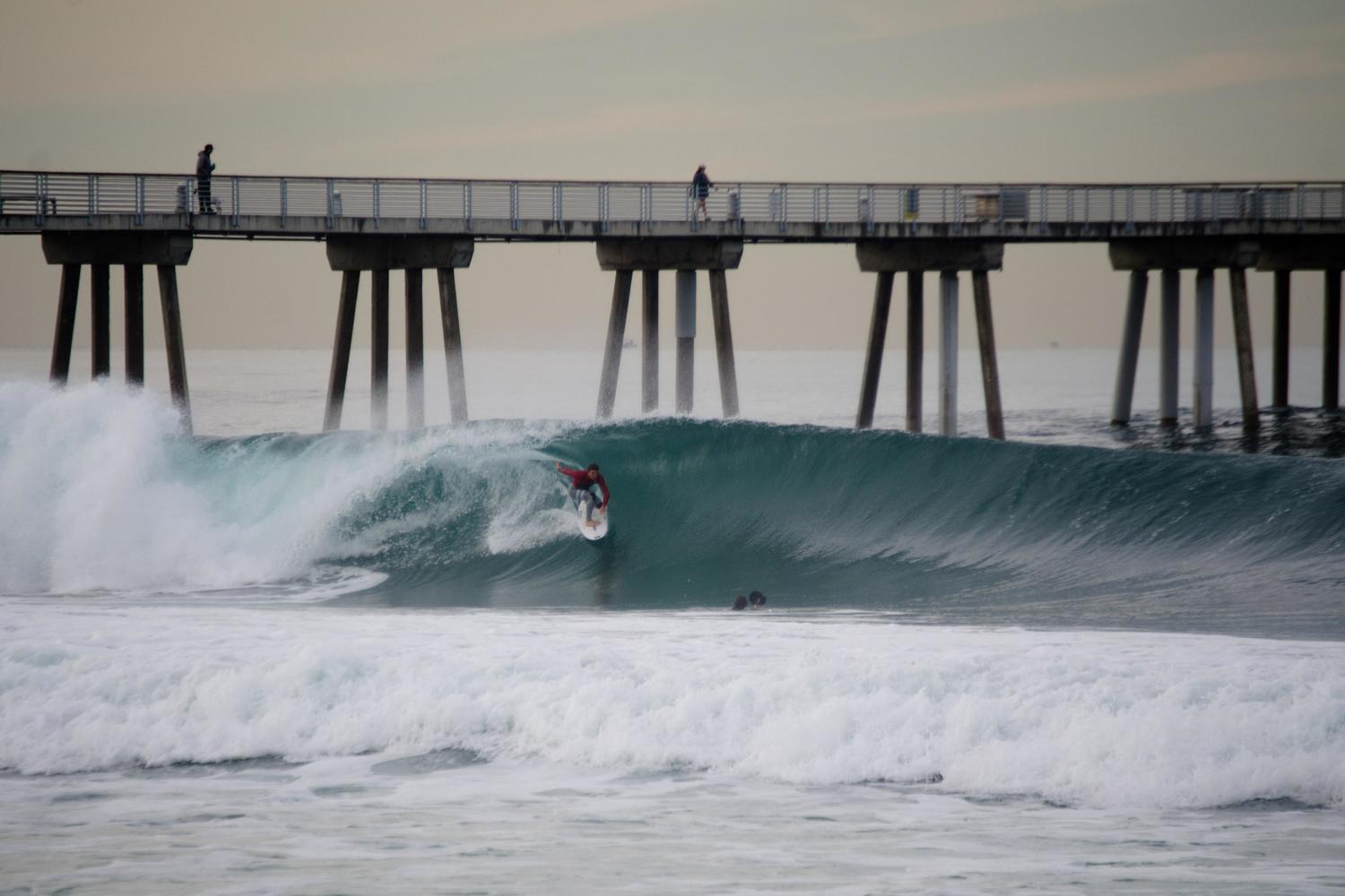 Surfing at Venice Beach, Los Angeles, USA