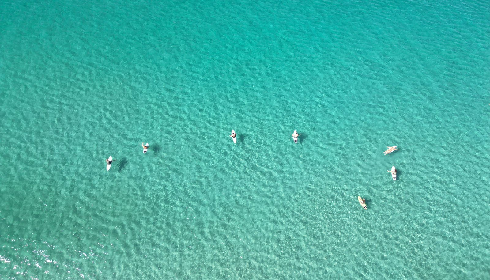 Surfers drone shot